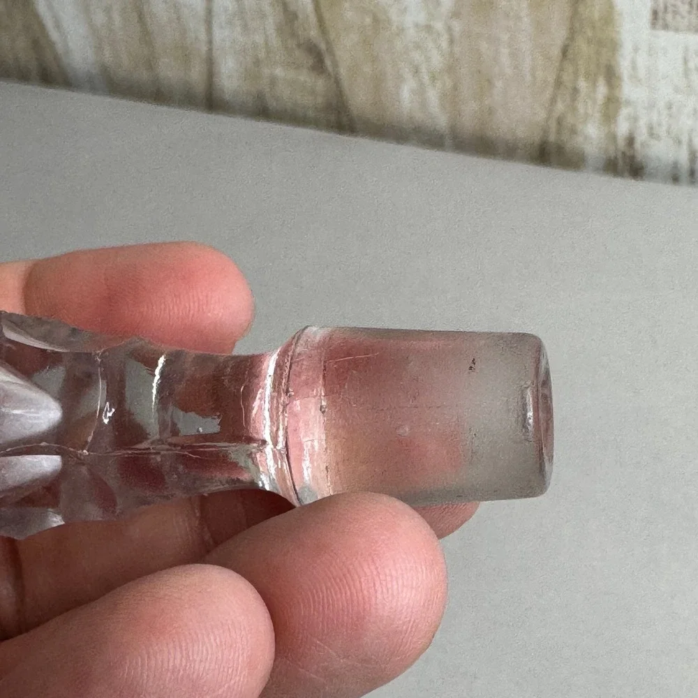 Vintage Clear Cut Glass Decanter Stopper Replacement 3.5 Inch Pointed Finial